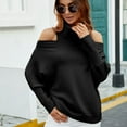 thumbnail image 2 of Lilgiuy Ladies Autumn And Winter Solid Color Turtleneck Pullover Design Sweater Long Sleeve Top Turtleneck Sweater, Black ,6(M) Fall Fashion 2022 Spring Winter, 2 of 3