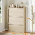 thumbnail image 2 of Shoe Cabinet with 3 Flip Drawers, Modern Shoe Storage for Entryway, Wooden Shoe Organizer Cabinet with Adjustable Shelf, Hidden Shoe Rack for Hallway, Living Room, Natural, 2 of 7