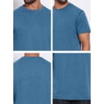 thumbnail image 7 of DARING DIVA Men's Crew Neck Short Sleeve Solid Color Retro Style T-Shirt 2XL Blue, 7 of 7