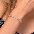 thumbnail image 4 of Gem Stone King 2.65 Cttw White Lab Grown Diamond Tennis Bracelet for Women | 18K Rose Gold Plated Silver | Round 3MM | E-F Color | VVS-VS Clarity | Adjustable Bolo Bracelet | Fits up To 9 inch Wrist, 4 of 6