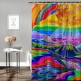 thumbnail image 2 of Orinice Rainbow Sun Psychedelic Art Bathroom Decor Set with Hooks 100% Polyester Fabric Shower Curtain Set 36x72, 2 of 7