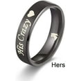 thumbnail image 5 of YAZI Jewelry His or Hers Matching Set His Crazy Her Weirdo Titanium Stainless Steel Couple Ring, 5 of 8