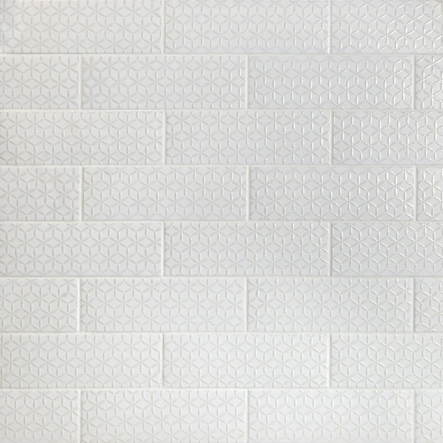 Bond Tile Wembley Snowflake 3 in. x 9 in. Matte Ceramic Subway Wall