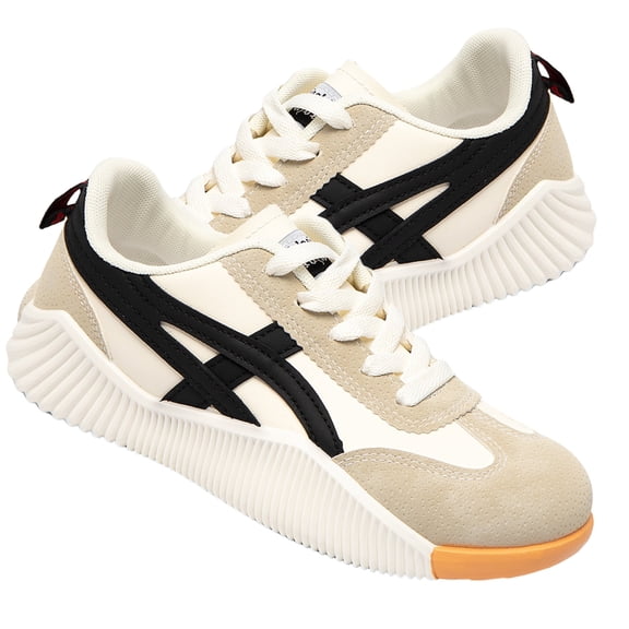 BERANMEY Women's Tennis Sneakers Walking Flat Low-Top Casual Lace-Up Orthopedic Sneakers For Women Comfort Vintage Sneakers with Walking Sports Work Traval