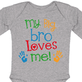 thumbnail image 4 of Inktastic My Big Bro Loves Me Little Brother Sister Boys or Girls Long Sleeve Baby Bodysuit, 4 of 5