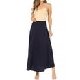 thumbnail image 4 of Women's Casual Solid Flare A-line Long Skirt with Elastic Waistband, 4 of 6
