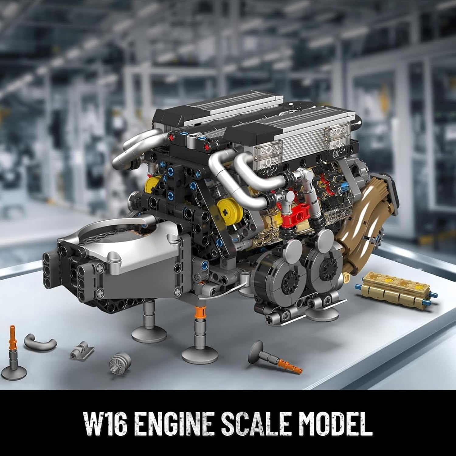 Engine Building Blocks Set, Combustion Engine Model That Runs, Mini Engine Build Kit for with Battery and Motor, Engineering Construction STEM Toy for (952 Pcs)