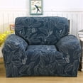 thumbnail image 2 of SHANNA Stretch Sofa Cover Printed Couch Covers Sofa Slipcovers for 1/2/3/4 Seater Elastic Universal Furniture Protector （Blue,1 Seater (35-55 in)）, 2 of 8