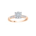 thumbnail image 1 of KATARINA Diamond Cluster Engagement Ring in 14K Rose Gold (1/4 cttw, I-J, I1-I2) (Size-6.5), 1 of 2