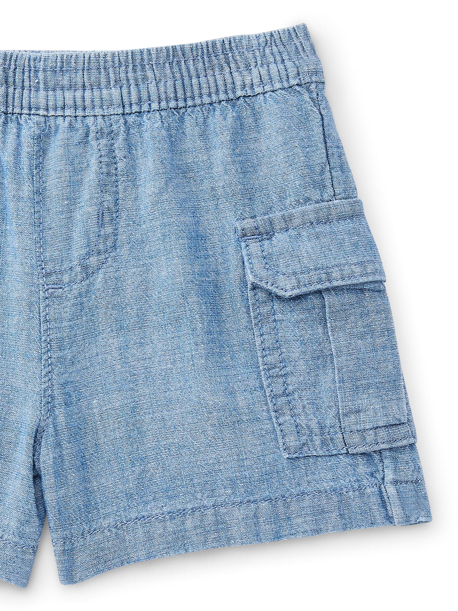 Wonder Nation Baby Boys Cotton Chambray Cargo Shorts, Sizes 0M-24M