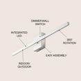 thumbnail image 3 of JONATHAN Y Vara 28" Modern Minimalist Linear Indoor/Outdoor IP65 Waterproof Metal 350-Degree Rotatable Dimmable Integrated LED Wall Sconce, Silver, 3 of 9