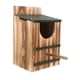 thumbnail image 1 of Casa de madera para pájaros, casa para pájaros azules, estación de alimentación para vida al libre, caja nido para búhos, caseta para, 1 of 9