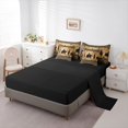 thumbnail image 3 of Manfei Vintage Wildlife 7 Pieces Full Size Bedding Sets,Cartoon Bear Full Size Bed in a Bag,Brown,Black Reversible, 3 of 7