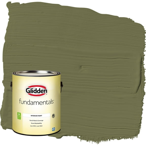Glidden Fundamentals Gratefully Grass / Green Flat Interior Paint, 1 Gallon