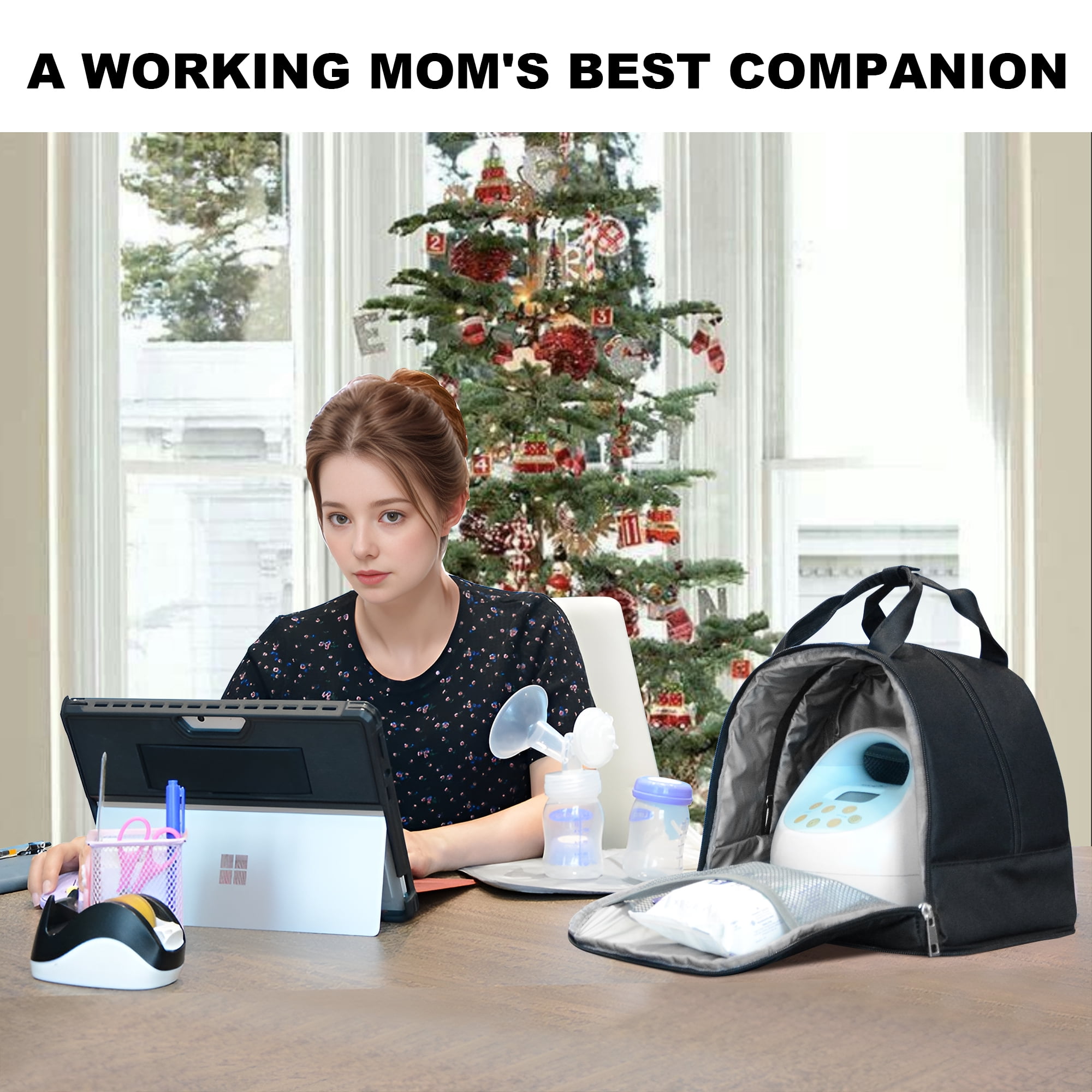 Breast Pump Bag, Spectra Pump Backpack with Pockets for Working Mom, Compatible with Spectra S1, S2, Black