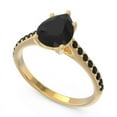 thumbnail image 2 of 2.30 Carat Elegant Pear Cut Black Onyx Gemstone Bridal Ring for Women Solid 14K Yellow Gold Size 7.5 by Diamond-Capitals, 2 of 8