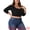 Black, variant on Unique Bargains Women's Plus Size Blouse Square Neck Long Sleeve Cropped Tops 1X Gray