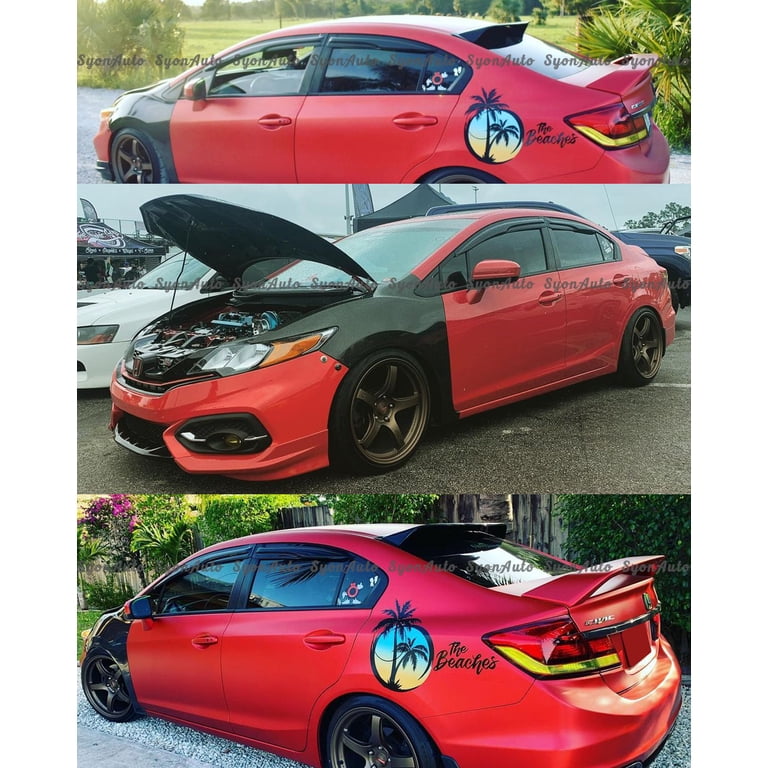 Mugen-Style Window Visor Rain Guards – Fits 2012-2015 Honda Civic Sedan (4-Piece)