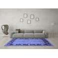 thumbnail image 3 of Ahgly Company Machine Washable Indoor Rectangle Oriental Blue Industrial Area Rugs, 5' x 8', 3 of 4