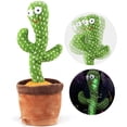thumbnail image 1 of Juguete de cactus bailarín, juguete parlante, retorcerse cantando imitando cactus, repetir lo que dices, Sunny The Cactus Toy, cantar, repetir, bailar, grabar, LED (120 canciones), 1 of 5