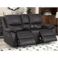 thumbnail image 3 of Alexent Contemporary Luxurious Leather Power Recliner Loveseat with Cup Holders, Brown, 3 of 9