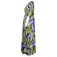 thumbnail image 7 of Valcatch Womens Casual Short Sleeve Boho Floral Printed V Neck Long Dress Side Slit Cocktail Party Maxi Wedding Dresses S-XXL, 7 of 7