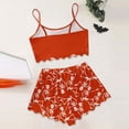 thumbnail image 5 of Weebloom Halloween Women'S Pajama Sets Sleeveless Vest Shorts Set Casual Print Home Wear Sleepwear Nightwear Pjs Loungewear Orange S, 5 of 5