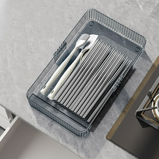 Expandable Utensil Tray Drawer Organizer, Compartment Adjustable Serving Utensils Holder, Multi-Purpose Storage for Kitchen, Office, Bathroom Supplies