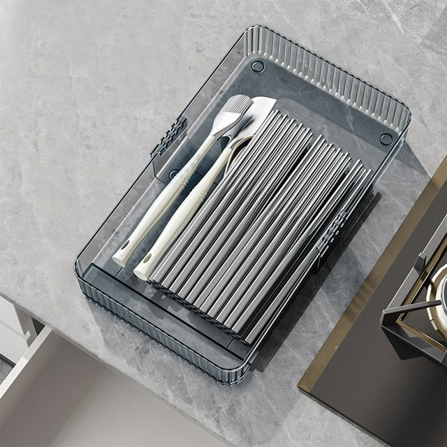 Sentmoon Articles en Solde pour la Journée Boîte de Rangement de Tiroir de Cuisine Rétractable Boîte de Rangement pour Vaisselle de Bureau Diviseurs en Plastique Transparent pour Ustensiles Vaisselle et Plus Offres Circulaire