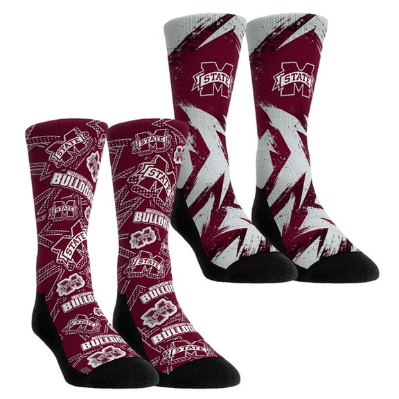 Unisex-Rock Em Socks Mississippi State Bulldogs Game Day Two-Pack Crew Socks Set