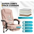 thumbnail image 5 of Executive Office Chair with Massage & Heat, Comfy Reclining Ergonomic Soft Fabric Home Gaming Chair, Wide Seat Heavy Duty Big and Tall Office Chairs 500LBS with Foot Rest & Lumbar Support Pillow, Pink, 5 of 18