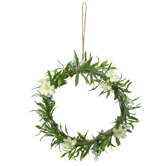 Mini Floral and Foliage Spring Wreath Yellow 9"