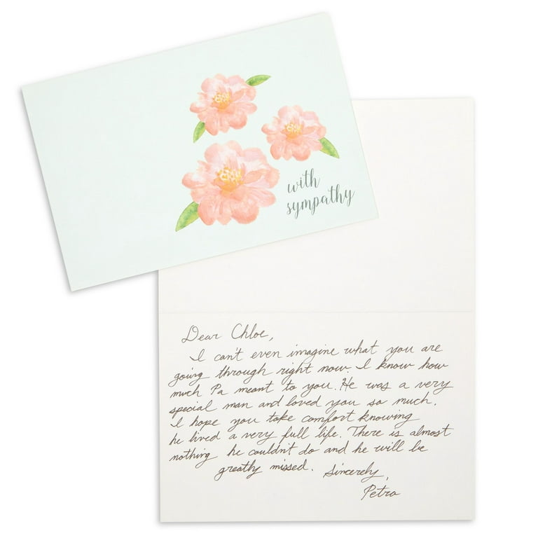 5 x 7 Sympathy Greeting Cards w/ Imprinted Envelopes - White flower