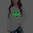 thumbnail image 5 of Glow in the Dark Pumpkin Face Sweatshirt for Girls Halloween Graphic Crewneck Long Sleeve Pullover Shirt for Kids Trick or Treat Party School and Casual Fall Wear, 5 of 10