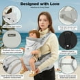 thumbnail image 4 of Derstuewe Baby Carrier, Baby Backpack Wrap for Infants Newborn with Hip Seat Lumbar Support , Soft Grey, 4 of 8