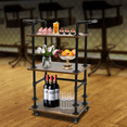 thumbnail image 5 of 3 Tier Rolling Bar Cart Trolley Serving Cart Liquor Wine Beverage Storage Rack w/Wheels, 5 of 16