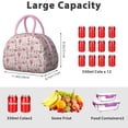 thumbnail image 5 of Insulated Lunch Bag Women, Reusable Seafood Crab Lobster Red Oilcloth Tablecloth Tote Lunch Box, Leakproof Cooler Lunch Bags for Work Office Travel Picnic, 5 of 6
