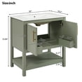 thumbnail image 3 of DTTRA 30 in Green Bathroom Vanity with Ceramic Sink, 2 Doors, 2 Storage Boxes, Soft Close & Open Shelf for Small Bathrooms, 3 of 9