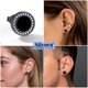 thumbnail image 4 of Silvora Pendientes redondos negros con Circonia cúbica brillante AAA, lindos mini pendientes de plata esterlina Joyas para niños y niñas Accesorios de moda delicados - Negro, 4 of 8