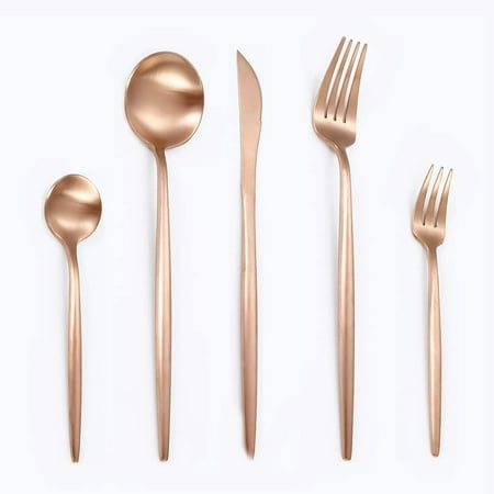 

Rose Gold Silverware Set 60 Piece Premium 18/10 Stainless Steel Flatware Cutlery Sets for 12 Delicate Knives Forks and Spoons Set Durable Christmas Home Kitchen Restaurant Tableware Utensils