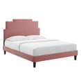 thumbnail image 2 of Modway Lindsey Performance Velvet Twin Platform Bed in Dusty Rose, 2 of 10