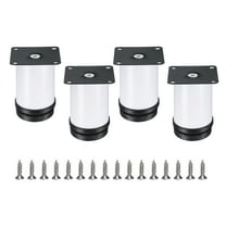 3 Inch Furniture Legs, Adjustable Round Cabinet Legs, Replacement Corner Feet Extenders for Sofa, Pack of 4, White