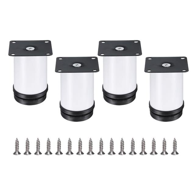 Patas de Muebles de 3 Pulgadas, Patas Redondas Ajustables para Gabinetes, Extensores de Esquinas para Sofá, Paquete de 4, Blanco