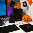 thumbnail image 5 of Paper Mache Ghost Halloween Decoration,DIY-Friendly Tabletop Decor,Small Little Resin Ghost Figurine,Eco-Friendly Decorative Craft for Halloween Party Favors Dollhouse Collectible(4x2.6")(Black), 5 of 9