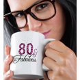 thumbnail image 2 of 3drose, 80 and Fabulous - Fun Girly Birthday Gift - Black and Hot Pink Leopard Print Pattern Bday Diva Text, 11oz Mug, 2 of 6