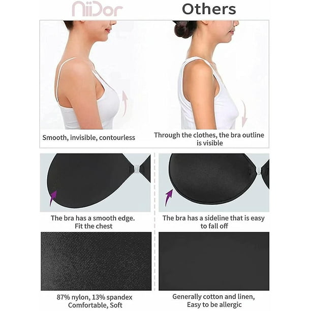 Sujetador adhesivo sin tirantes adhesivo Invisible Push Up sujetador de silicona para vestido sin espalda con cubiertas para pezones desnudo YONGSHENG 9024715641564 Walmart en linea