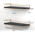 thumbnail image 2 of Estante flotante de pared con toallero dorado, 2 of 6