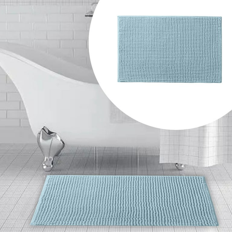 PRINxy Non-Slip Microfiber Shag Bathroom Rug Mat,Soft Puffy Chenille  Bathroom Rugs,Microfiber Shag Bath Rug In Seafoam Green Provides A  Comfortably Plush Blue 