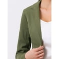 thumbnail image 5 of DARING DIVA Notched Lapel Button Up Washed Denim Jacket S Green, 5 of 6