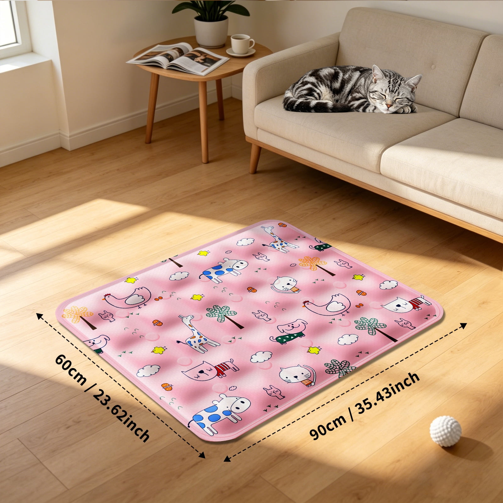 Pet Cooling Mat, Instant Cool Gel Pad for Dogs & Cats, Summer Instant Chill No Refrigeration, Portable Reusable Sleeping Bed (60*90cm/23.62*35.43in)